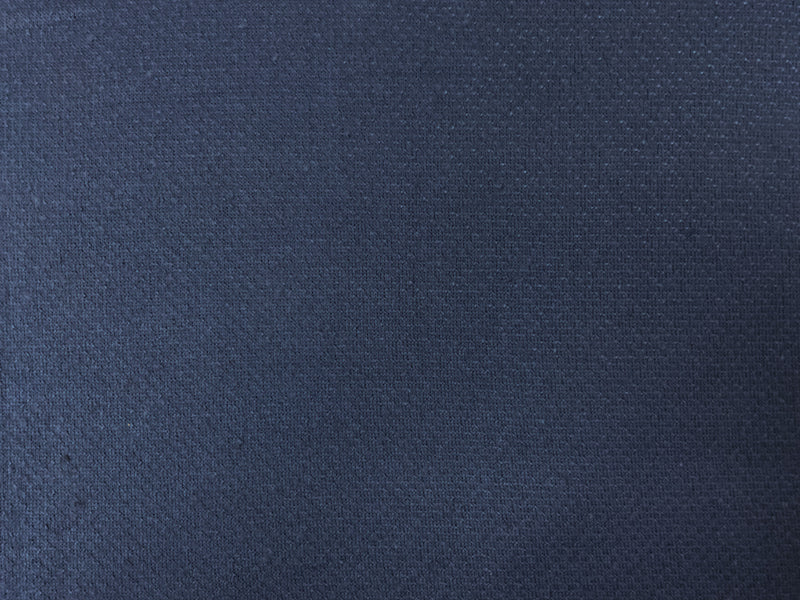 Navy Blue Poly Solid Brushed Boucle Knit Fabric