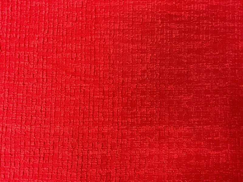 Red Poly Blend Spandex Texture Boucle Double Knit Fabric