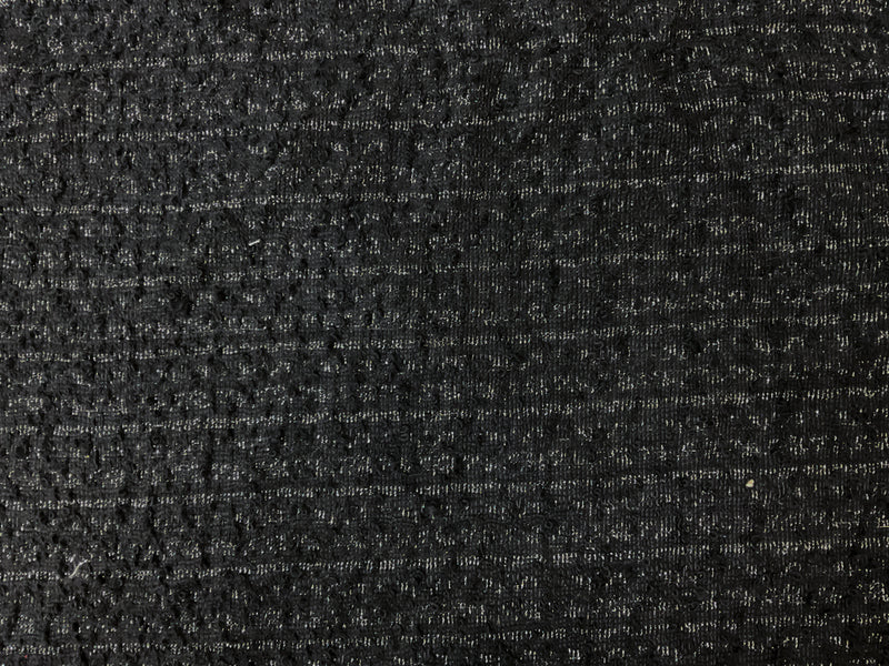 Black-Silver Poly Metallic Texture Boucle Knit Fabric