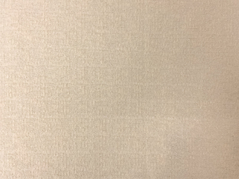 White-Ivory Poly Cotton Sparkle Texture Boucle Knit Fabric