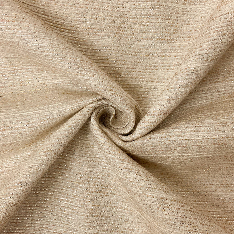 Beige-Gold-Multi Poly Cotton Novelty Woven Fabric