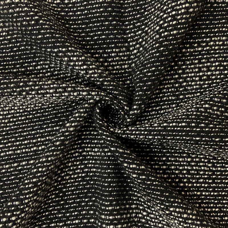 Black-White Acrylic Poly Stripe Texture Dobby Woven Fabric