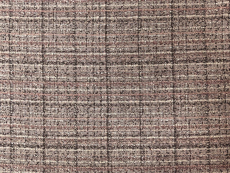 Pink-White-Multi Rayon Texture Boucle Double Knit Fabric