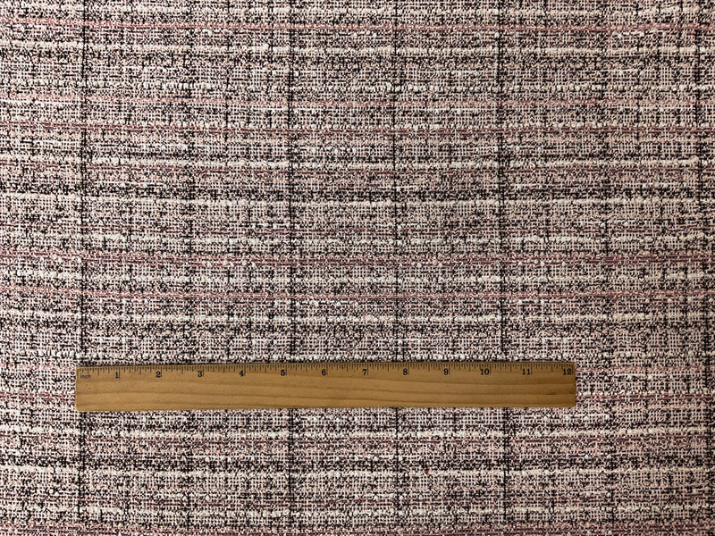 Pink-White-Multi Rayon Texture Boucle Double Knit Fabric