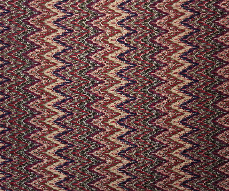 Red-Navy-Gold Poly Chevron Lace Novelty Open Knit Fabric