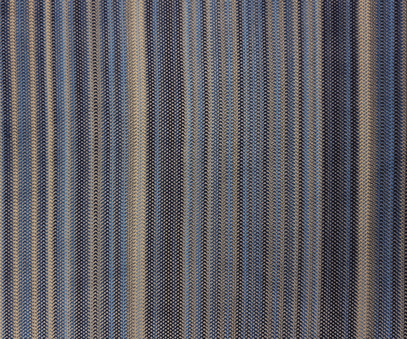 Blue-Navy-Gray Poly Stripe Crochet Lace Novelty Mesh Knit Fabric
