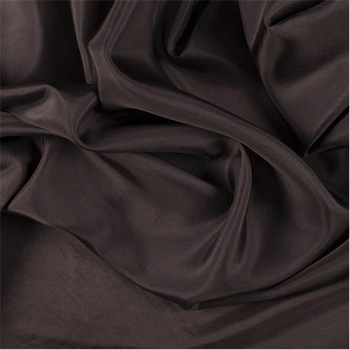 Runway Silks Dark Brown Silk Crepe de Chine Fabric - Reorderable
