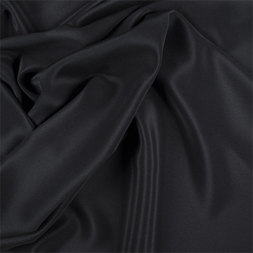 Runway Silks Black Silk Crepe de Chine Fabric - Reorderable