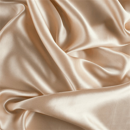 Runway Silks Champagne Stretch Silk Charmeuse Fabric - Reorderable