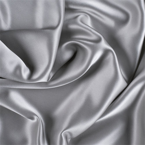 Runway Silks Light Gray Stretch Silk Charmeuse Fabric - Reorderable