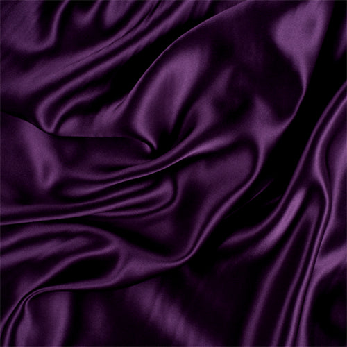 Runway Silks Eggplant Stretch Silk Charmeuse Fabric - Reorderable