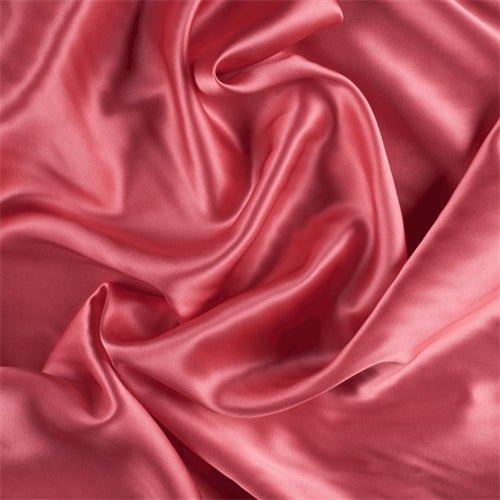 Runway Silks Coral Stretch Silk Charmeuse Fabric - Reorderable