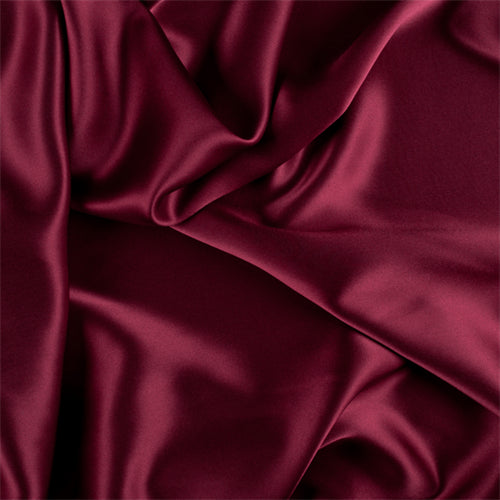 Runway Silks Burgundy Stretch Silk Charmeuse Fabric - Reorderable