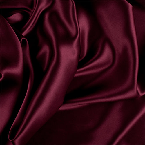 Runway Silks Wine Stretch Silk Charmeuse Fabric - Reorderable