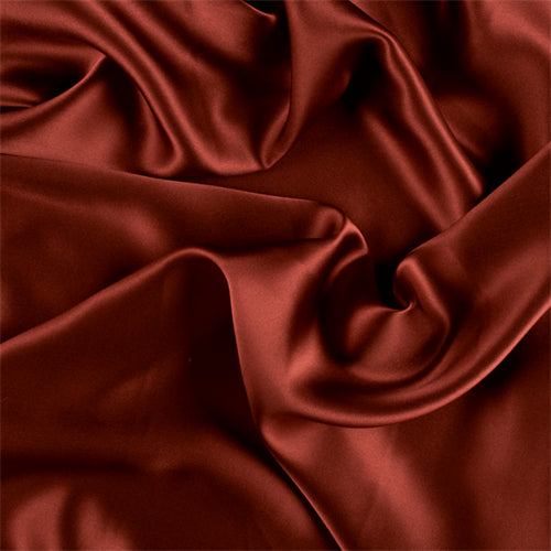 Runway Silks Rust Stretch Silk Charmeuse Fabric - Reorderable