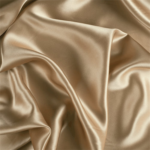 Runway Silks Camel Stretch Silk Charmeuse Fabric - Reorderable