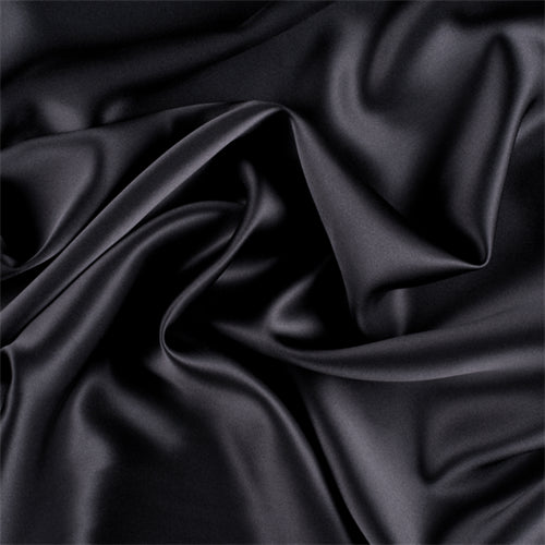 Runway Silks Dark Gray Stretch Silk Charmeuse Fabric - Reorderable