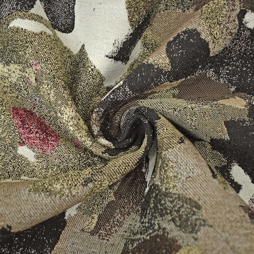 Brown/Red Contemporary Abstract Jacquard Decor Fabric