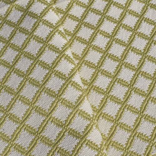 4 3/4 YD PC - Chartreuse Green/Off-White Diamond Jacquard Decorating Fabric