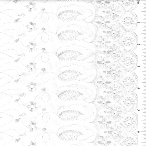 15 YD Bolt-White Scalloped Eyelet Fabric