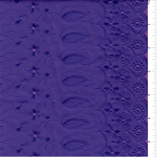 15 YD Bolt-Purple Scalloped Eyelet Fabric