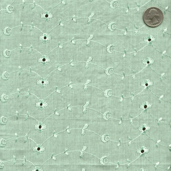 Mint Eyelet Fabric - Reorderable