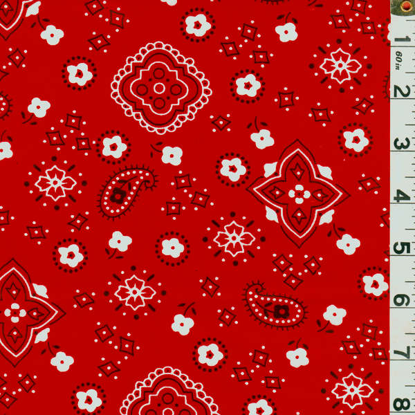Red Bandana Print Fabric - Reorderable