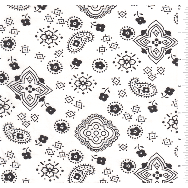 15 YD Bolt-White Bandana Print Fabric