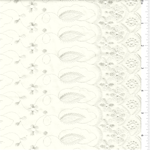 15 YD Bolt-Ivory Scalloped Eyelet Fabric