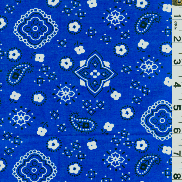 15 YD Bolt-Royal Bandana Print Fabric
