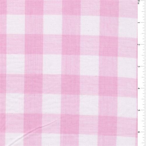 Pink 1 Inch Gingham Fabric - Reorderable