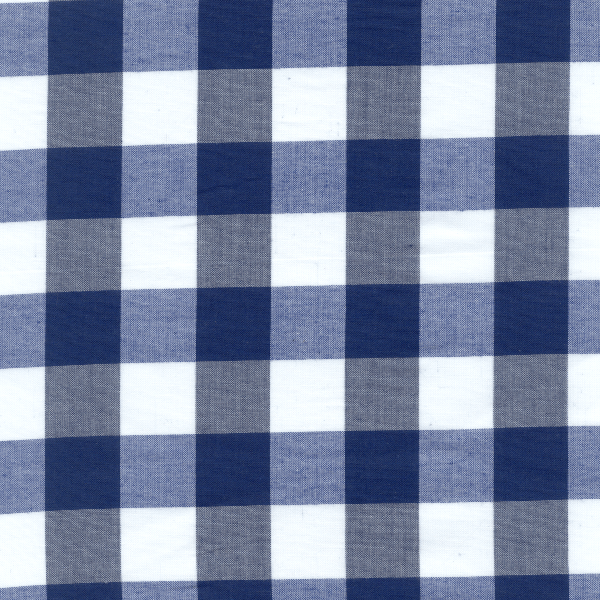 Navy 1 Inch Gingham Fabric - Reorderable