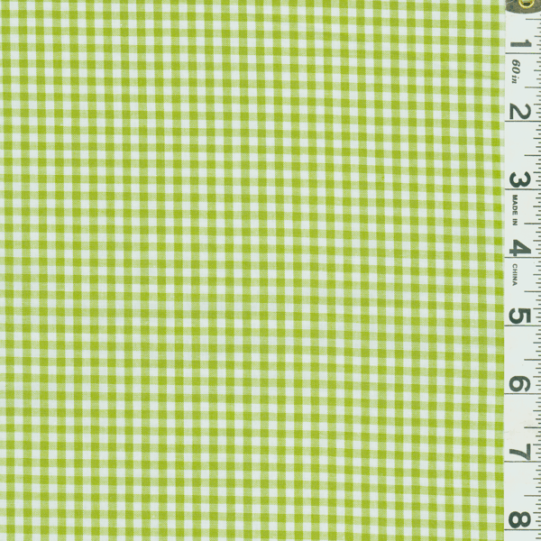 Lime 1/8 Inch Gingham Fabric - Reorderable