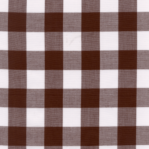 Brown 1 Inch Gingham Fabric - Reorderable