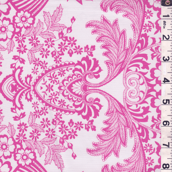 Pink Floral Oilcloth Roll Fabric