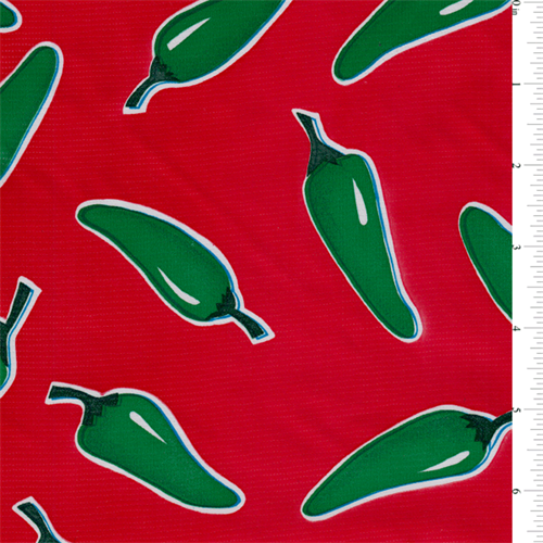 Red Chili Pepper Oilcloth Fabric - Reorderable