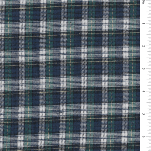 15 YD Bolt-Blue/Green Multi Plaid Flannel Fabric