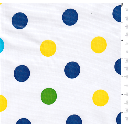 Blue Dot Oilcloth Roll Fabric - Reorderable