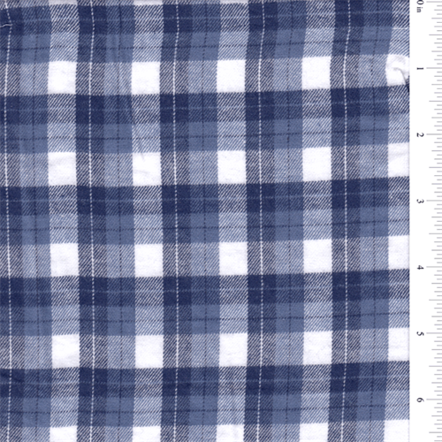 15 YD Bolt-Blue/White Plaid Flannel Fabric