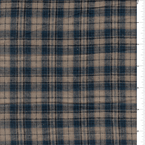 15 YD Bolt-Taupe Multi Plaid Flannel Fabric