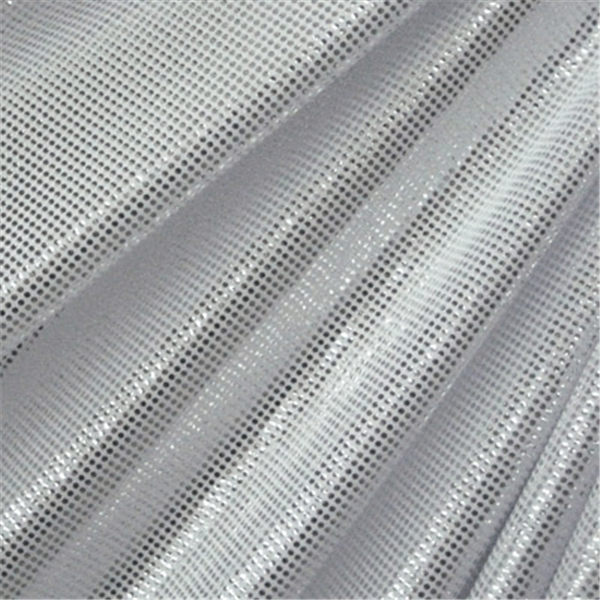 Silver/White Laser Foil Dot Bolt Fabric