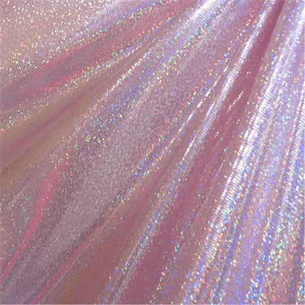 Silver/Lt Pink Hologram Dot Bolt Fabric