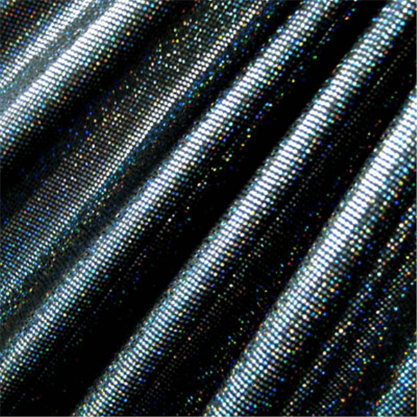 Black/Silver Hologram Dot Bolt Fabric