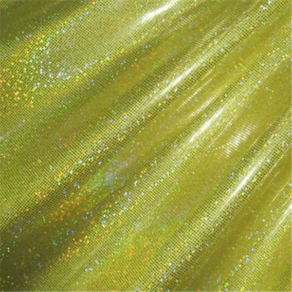 Silver/Yellow Hologram Dot Bolt Fabric