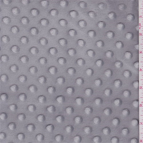 Medium Gray Minky Dot Bolt Fabric