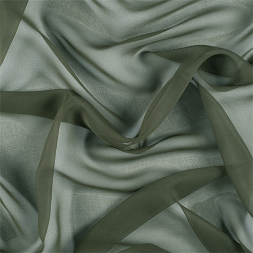 2 YD PC-Runway Silks Olive Green Silk Chiffon Fabric - Reorderable