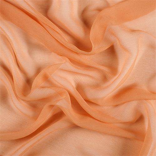 Runway Silks Light Orange Crinkled Silk Chiffon Fabric