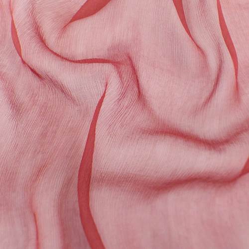 7 YD PC-Vino Red Silk Crinkle Chiffon Fabric
