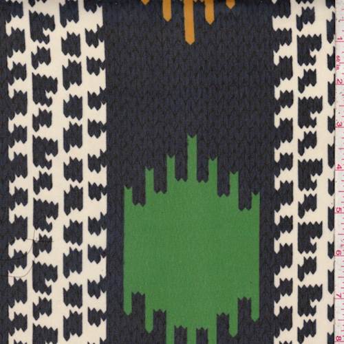 2 5/8 YD PC-Navy Multi Southwest Stripe Chiffon Fabric