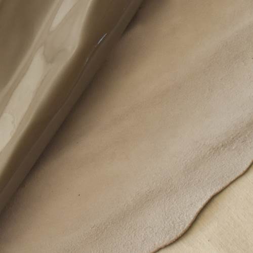 Fossil Gray Glossy Leather Hide